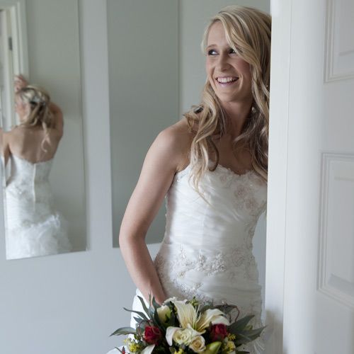 bride with professional makeup and hairstyling, for fresh natural appearance